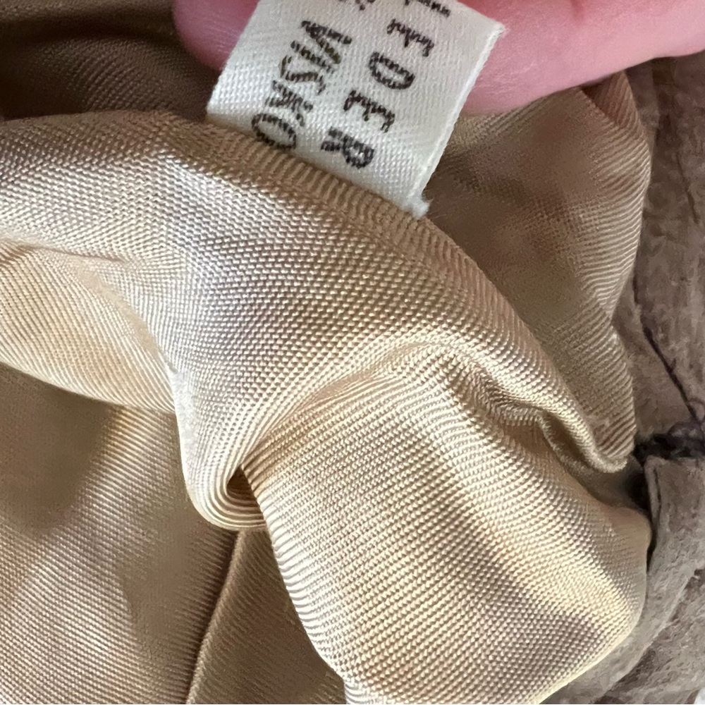 Vintage‎ Vegan Suede Pants Mocha Brown Sz 24" Pleated Waist High Rise Leather - Picture 5 of 11